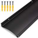 4" Extra-Wide Door Rain Drip Guard, 40" L Heavy Duty Aluminum Thickened Window Door Rain Deflector, Door Drip Cap, 0.8" Height Overhead Drip Edge (Black)