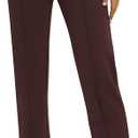 Women's Yoga Dress Pants Stretchy Casual Slacks Straight Leg Work Pants with Pockets (Medium, Coco)