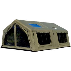 MC TOMOUNT Inflatable Camping Tent, Large Family Cotton Canvas Blow Up Tent, 15.75ft*11.81ft*7.22ft