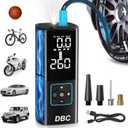 DBC Tire Inflator Portable Air Compressor, 3X Faster Cordless Bike Pump, 20000mAh & 150PSI Portable Air Pump for Car Tires With Digital Dual Values Display for Car, Bike, Motorcycle, Ball