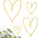 Pangda 4 Pieces Metal Heart Wall Art Decor Love Heart Wall Sign Ornaments for Bedroom Living Room Decoration(Gold)