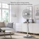 Holmes 16 Inch Chrome Digital Metal Stand Fan 3 Speeds 75 Degree Oscillation 20 Degree Head Tilt Adjustable Height Quiet Operation Remote Control for Home Office Bedroom Living Room