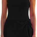 Ormark One Piece Swimdress Swimsuits for Women Tummy Control Vintage One Piece Swimsuit with Skirt Slimming Bathing Suit Long Torso One Piece Swim Dress Modest Swimwear Black, Small