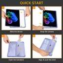 Fintie Hard Case for Microsoft Surface Pro 12 Inch 1st Edition (2025) - Shockproof Folio Rugged Cover with Clear Transparent Back Shell Compatible with Type Cover Keyboard (Violet)