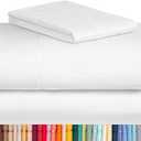LuxClub Twin Sheets Set, Deep Pocket Twin Bed Sheets 4PC, Cooling Soft Bed Sheet Twin Size for Kids, Silky Fitted Sheet & Pillowcase Sets, Breathable Hotel Luxury Bedding Wrinkle Free, White