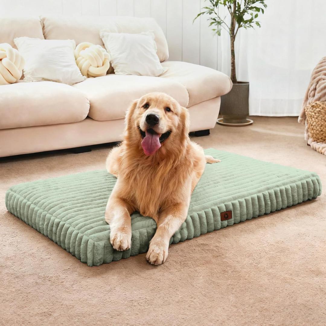 Dog Beds for Large Sized Dog, Orthopedic Pet Bed with Waterproof Lining, Soft Short Plush Surface & Egg Crate Foam, Machine Washable Pet Bed with Removable Cover & Anti Slip Bottom