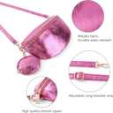 Crossbody Bags for Women Fashion Sling Purse Shoulder Bag Fanny Pack Leather Causal Chest Bum Bag Cross Body Purse (Rose)
