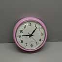 Bernhard Products Retro Wall Clock 12 Inch Pink Kitchen 50's Vintage Design Round Silent Non Ticking Battery Operated Quality Quartz for Home Office Baby Nursery Girls Room Classroom, Easy to Read