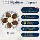Gazebo Ceiling Fan with Lights, 20'' RGB Outdoor Waterproof Plug In IP65 Fan, Wet Rated with Dual Lighting System with Remote, 7-Color RGB & 3-Color Dimmable LED, Easy Hanging with Hook for Patio