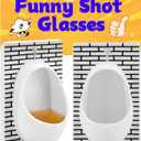 White Elephant Gifts for Adults: Urinal Shot Glasses Set of 2 Odd Funny Gag Gifts for Men Women Christmas Stocking Stuffers Party