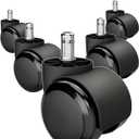 Office Chair Wheels Brozigo Chair Wheels Replacement 5-Pack, Office Chair Casters Heavy Duty Replacement for Hardwood Floors and Carpet, 2 inch Fits 99%, Black