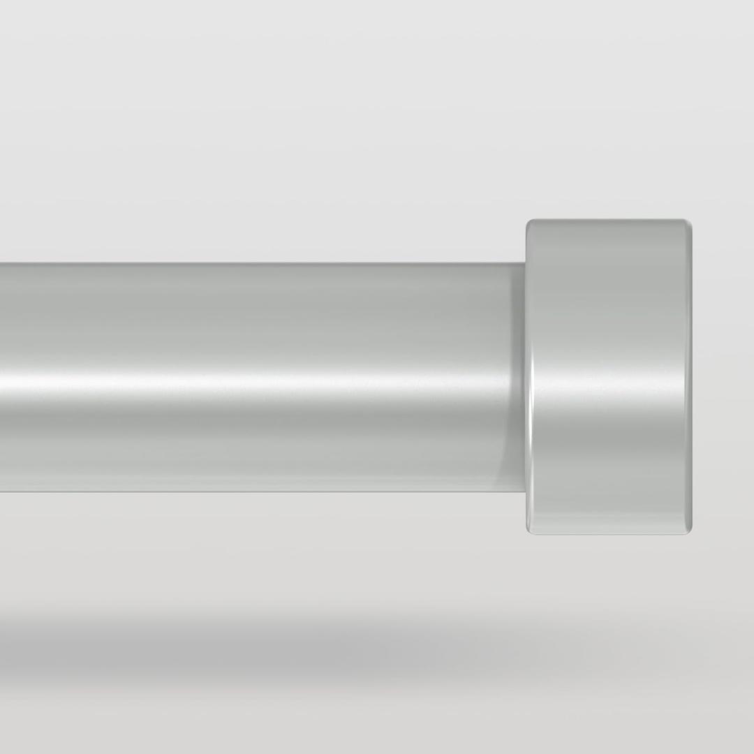 Silver Curtain Rods for Windows 66 to 120 Inch(5.5-10 Feet),1" Diameter Drapery Rods with Modern Style End Cap Finials,Size:36-120 Inch,Antique Silver (36"-120"|1 Pack)