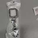 Mesime Compatible with Apple Watch Band 38mm 40mm 41mm 42mm 44mm 45mm 46mm, Women Bling Jewelry Bands with Tempered Glass Screen Protector Case, Shiny Strap for iWatch Series 11/10/9/8/7/6/5/4/3/2/1/SE (Silver)