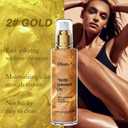 Shimmer Body Glow Oil for Women, Gold Natural Liquid Illuminates Skin with Finishing Touch, Long Lasting Moisturizing Highlighter Makeup for Face & Body, Mothers Day Gift for Mom (2# Gold)
