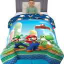 Franco Kids Bedding Super Soft Microfiber Reversible Comforter, Twin/Full, Mario