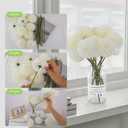 Rowfad 12 Pcs Artificial Chrysanthemums Flowers Silk Ball White Flowers Fake Mums Spring Flowers for Valentine's Day Wedding Home Decor (12, White)
