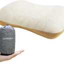 Inflatable Camping Travel Pillow, Lightweight Backpacking & Hiking Pillow with Removable Cover, Washable for Neck Lumbar Support (Regular)