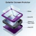 GooseBox for Samsung Galaxy Z Flip 6 Case with Screen Protection,Z Flip 6 Slim HD Clearly Case Ultra-Thin Anti-Scratch Shockproof Phone Case(Purple)