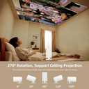 Mini Projector, Portable Projector 4K & Full HD 1080P Support, 270 Rotation Outdoor Projector, Movie Projector Compatible with Smartphone, TV Stick, Laptop, PS4, HDMI, USB