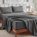 Luxury Hotel Collection King Sheet Set - 4-Piece Ultra-Soft Microfiber, Extra Deep Pocket, King Size Fitted Sheet with Double Side Pockets, Cooling & Breathable, Wrinkle & Fade Resistant, Grey