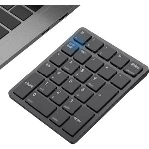Havit Bluetooth Number Pad Wireless Numeric Keypad Numpad 26 Keys Portable Mini Financial Accounting Rechargeable Numeric Pad for Windows Laptop Desktop, PC, Notebook (Black)