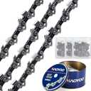 18 Inch Chainsaw Chain .325" Pitch .050" Gauge 72 Drive Links, 3 Pack Replacement Chainsaw Blades Fits Husqvarna 440, Echo CS-400, Jonsered - 591094872, 20lpx072g and More