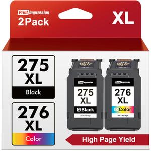 PG-275XL/CL-276XL Ink Cartridge Combo Pack Replacement for Canon 275 and 276 Ink cartridges for Pixma TR4720 TS3522 TS3520 TS3720 TS3722 TS3500 TR4722 TR4723 TR4700 High Yield (2 Pack)