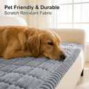 Smiry Couch Cover for Dogs Washable, Non Slip Fuzzy Pet Couch Covers for 3 Cushion Sofa Pet Friendly, Thick Soft Sofa Slipcovers Cushion Protector (Grey, 27.6" x 59")