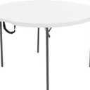 Lifetime Light Commercial Fold-in-Half Round Table, 4-Foot (Single Pack, White Granite)