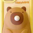 Case for iPhone 17 Pro Max,Cute 3D Kawaii Phone Cases Funny Capybara Blowing Bubbles Cartoon Cover Soft Silicone Gel Drop Protection Case Women Girls for iPhone 17 Pro Max