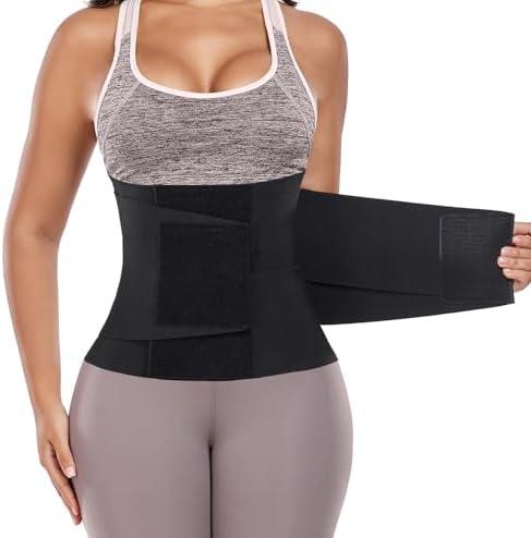 QEESMEI Waist Trainer Belt for Women Belly Fat Waist Cincher Trimmer Ab Belt Tummy Control Body Shaper with Triple Wrap
