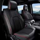 Coverado Chevy Chevrolet Silverado GMC Sierra Seat Covers Full Set, Fit for 2007-2013 & 2019-2026 1500, 2020-2026 2500HD 3500HD Crew Double Extended Cab, Faux Waterproof Leather Seat Covers (Redline)