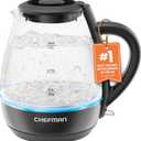 Chefman 1L Electric Tea Kettle with LED Lights, Automatic Shut Off, Removable Lid, Boil-Dry Protection, Hot Water Electric Kettle Water Boiler, Electric Kettles for Boiling Water