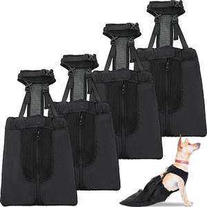 4 Pcs Dog Drag Bags for Paralyzed Rear Legs Adjustable Disabled Pets Drag Bag Breathable Pet Injuries Protection Bag Outdoor Indoor Dog Wheelchair Alternative Protects Chest Limb (Small)