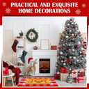 Tinideya 2 Pcs Merry Christmas Door Mats Joy Wreath Welcome Doormats with Layered Plaid Rug Christmas Front Door Rugs for Entrance Porch Winter Holiday Outdoors Decor 17 x 29 Inch