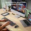 seenda Wireless Bluetooth Keyboard Mouse Combo, COE202 Retro Cute Round Keyboard, Silent Mouse, 3 Multi-Device Connection, Full Size Compatible for PC/Laptop/Mac/MacBook/iPad/Tablet, Black