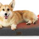 Bedsure Self Warming Dog Bed for Medium Dogs - Comfy Cat Beds with Removable Washable Cover, Orthopedic Egg Crate Foam Pet Mat, Suitable for Pet Up to 30 lbs (Non Electric) (Ashen Grey-Self Warming Version)