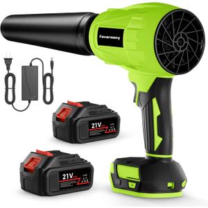 Leaf Blower Cordless, 600000 RPM Handheld Leaf Blower with 2×4.0Ah Batteries and Charger, Battery Power Blower with Extended Nozzle, Portable Lightweight Mini Blower for Lawn Care, Garage, Car Drying