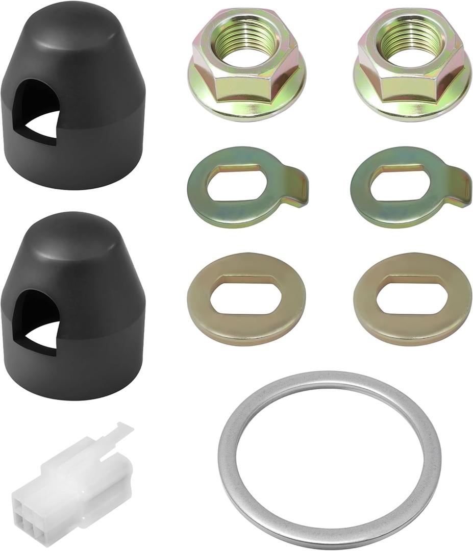 E-Bike Hub Motor Nuts M14 for 250W-500W Motors, Electric Bicycle Hub Motor Nut Set Includes 14mm Shaft Screw Cap Washer/Spacer/Nut Cover