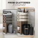 Autumn Alley Matte Black Farmhouse Bathroom Trash Can and Toilet Brush Set