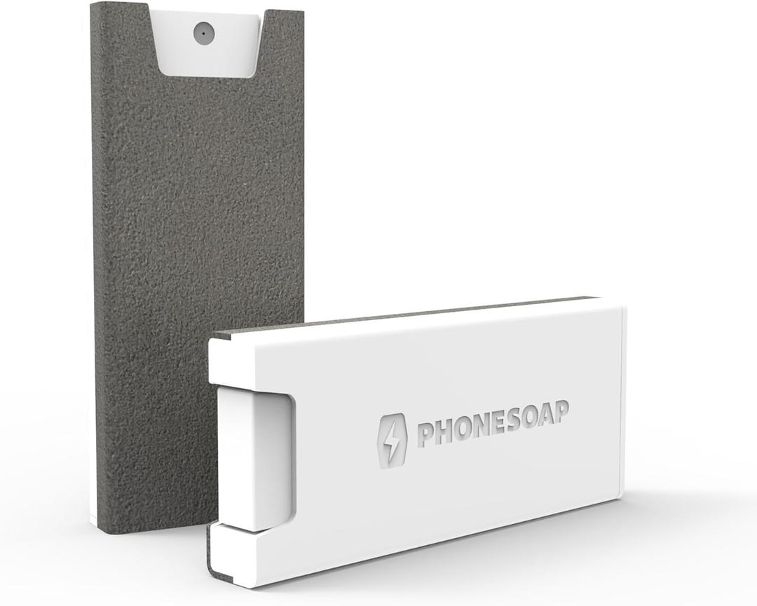 PhoneSoap Shine - 2 in 1 Cell Phone and Screen Cleaner with Attached Microfiber Cloth (Gray)