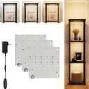 3-Pack Under Shelf Lighting for 3 Tier Floor Shelves, Ultra-Bright Square10 Dimmable Slim Stick on Lights,3-Color Timer 3/9/12H,Decor Lights for Living Room, Bedroom,Kitchen Storage Display Rack