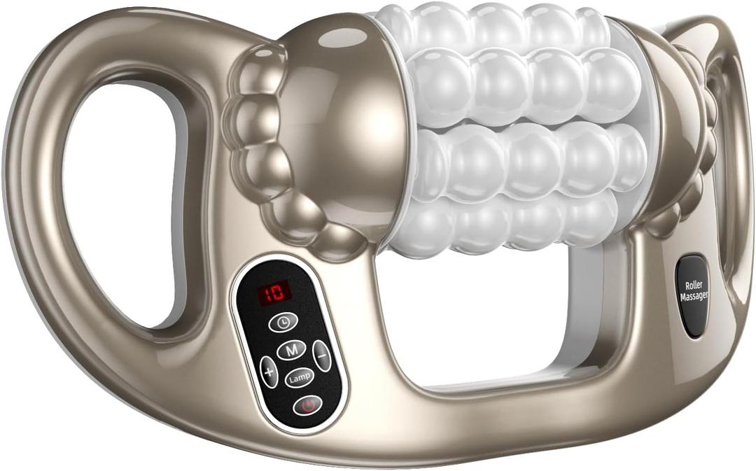 Cellulite Massager Roller,Rolling Percussive Massager,Muscle Relaxation,Deep Tissue and Muscle Recovery,Percussion Massage,Rechargeable,6-Speed Reversible Spin