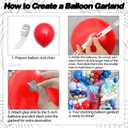 Red and Blue Balloon Arch Kit, Red White Blue Balloon Garland Kit, Sand Gold Balloons Navy White Balloons For Independence Day Baseball Theme Baby Shower Birthday Party Decorations