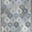 Lahome Moroccan Washable Area Rug 6x9, Ultra-Thin Large Living Room Rugs for Bedroom, Oriental Trellis Distressed Non Shedding Throw Carpet for Dining Room Office Elise, Blue