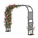 Square Tube Garden Arch Trellis for Climbing Plants 8.2ft Tall Metal Arbor