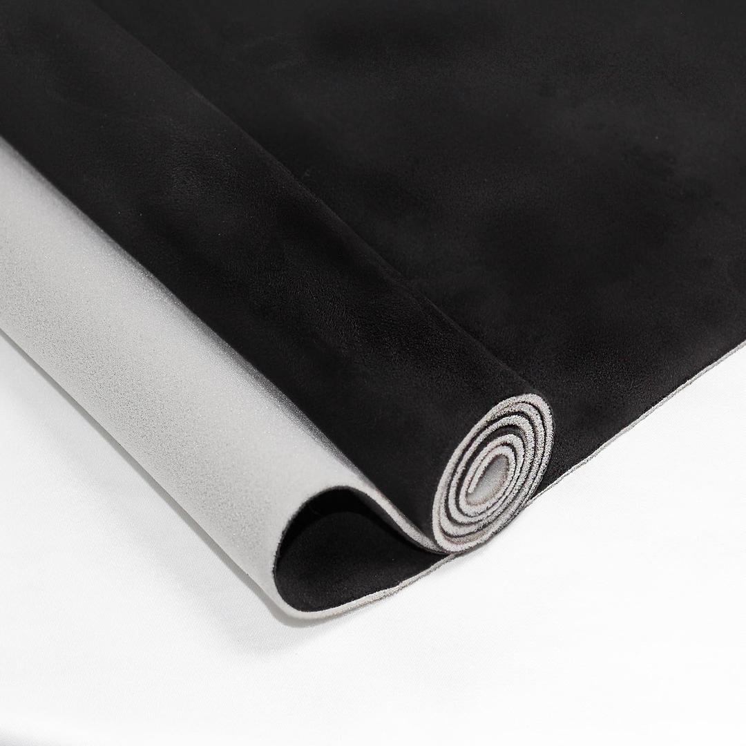 Suede Headliner Fabric with Foam Backing - Black Suede Headliner wrap Interior Material for Car/Truck/SUV/RV Roof, Home Repair/DIY Headliner Material Automotive Headliner Fabric (Black, 96"60)