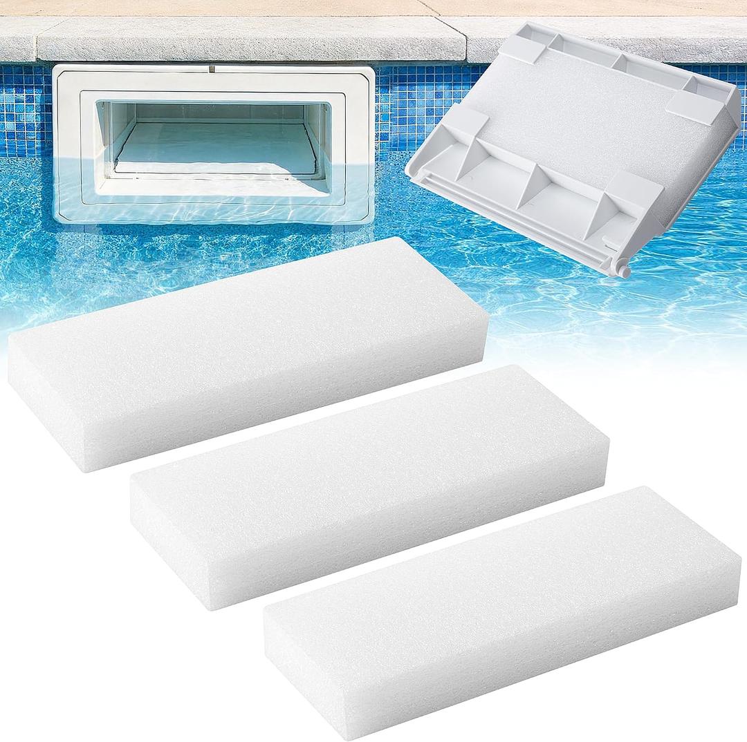 Adnee 3 Pcs Skimmer Weir Foam, 8.1 x 3.1 x 1 Inches Spa Skim Filter Weir Foam, Swimming Pool Skimmer Replacement Foams for 550-9950 In-Ground Swimming Pool Skimmers