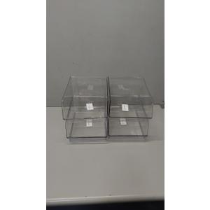 mDesign Clear Stackable Plastic Storage Bins, 11"L x 7.5"W x 5"H ,4 pieces