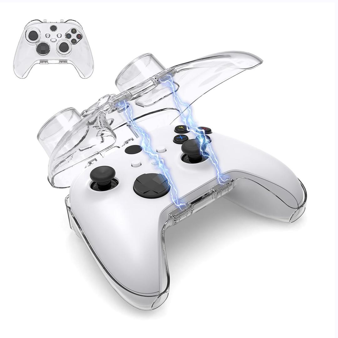 IINE Clear Protective Case for Xbox Series X/S Controller, PC Hard Shell Cover with Magnetic Closure, Dustproof & Moisture-Resistant, Lightweight Portable Storage Case with Thumb Grip Space